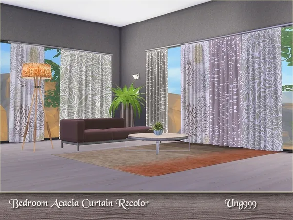Alpha Bedroom Acacia Curtains Recolor by thesimsresource - The Sims 4 Custom Content