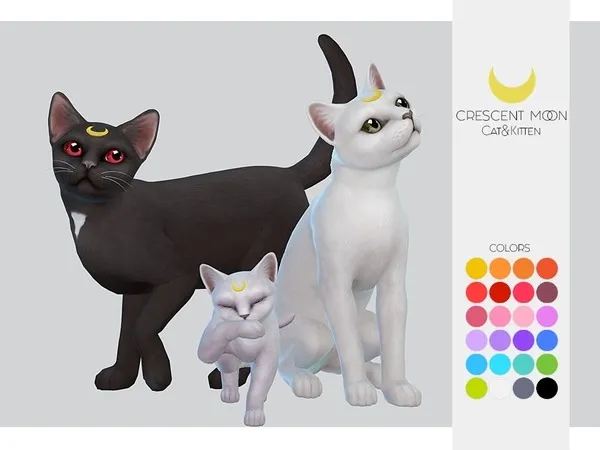 Alpha CatKitten Crescent Moon - The Sims 4 Custom Content