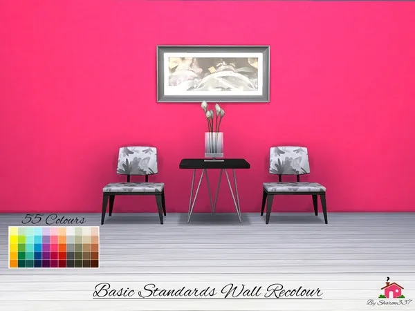Alpha Basic Standards Wall Recolour - The Sims 4 Custom Content