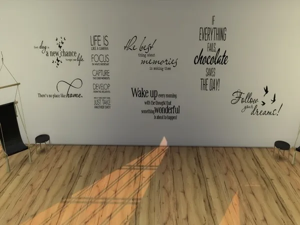 Alpha Wall Tattoos Set - The Sims 4 Custom Content