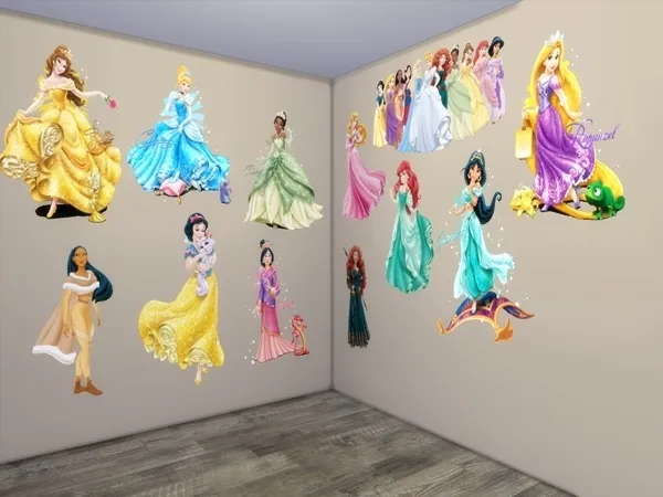 Alpha Wall Tattoos from the Disney Princesses - The Sims 4 Custom Content