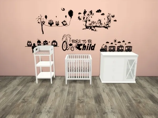 Alpha Wall Tattoos for babys and toddlers - The Sims 4 Custom Content