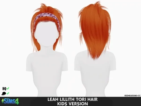 Alpha LEAH LILLITH TORI HAIR KIDS VERSION - The Sims 4 Custom Content