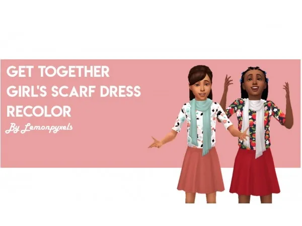 Maxis Match Girls Scarf Dress - The Sims 4 Custom Content