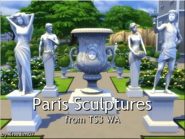 Alpha Paris Sculptures from WA - The Sims 4 Custom Content