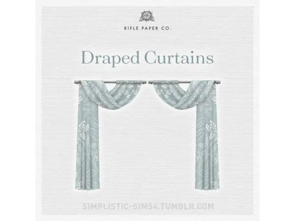 Maxis Match Draped Curtains RIFLE PAPER COLLECTION - The Sims 4 Custom Content