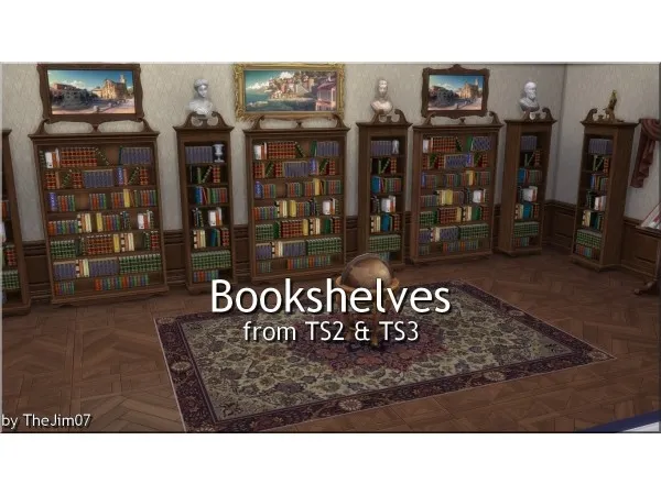 Alpha Bookshelves from - The Sims 4 Custom Content