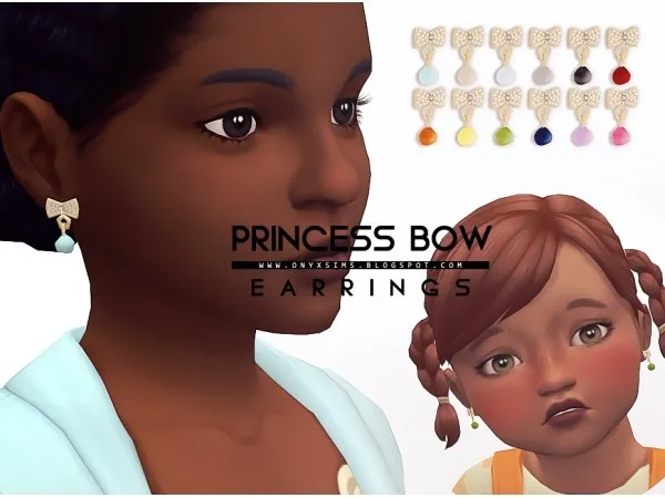 Maxis Match Princess Bow Earrings - The Sims 4 Custom Content