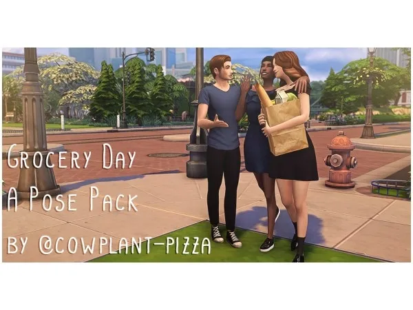 Alpha Grocery Day A Pose Pack and Grocery Bag Accessory - The Sims 4 Custom Content
