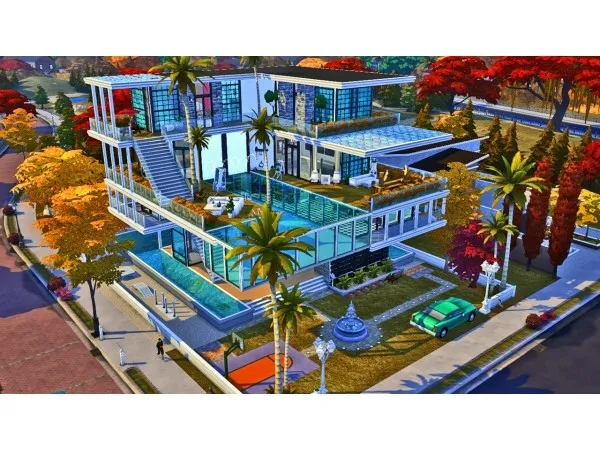 Alpha THE POOL PARTY HOUSE Free - The Sims 4 Custom Content
