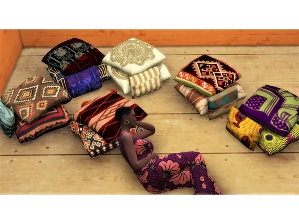 Maxis Match BAYA pillow seating - The Sims 4 Custom Content