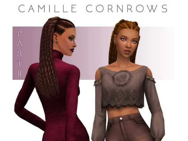 Maxis Match Camille's Cornrows Part II Hairstyle - The Sims 4 Custom Content