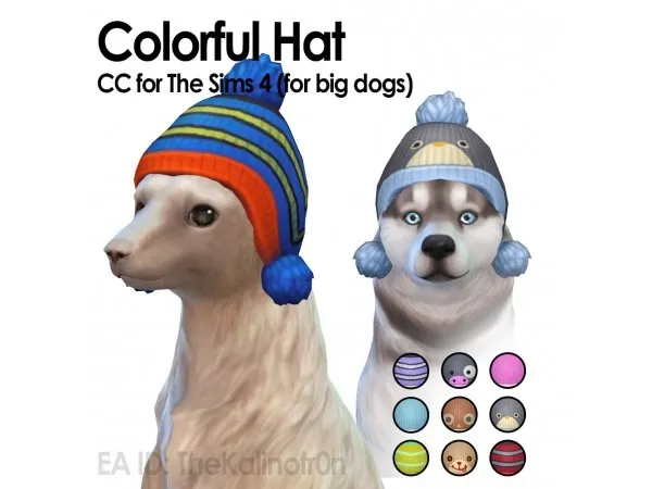 Maxis Match Colorful Hats For Your Big Dog - The Sims 4 Custom Content