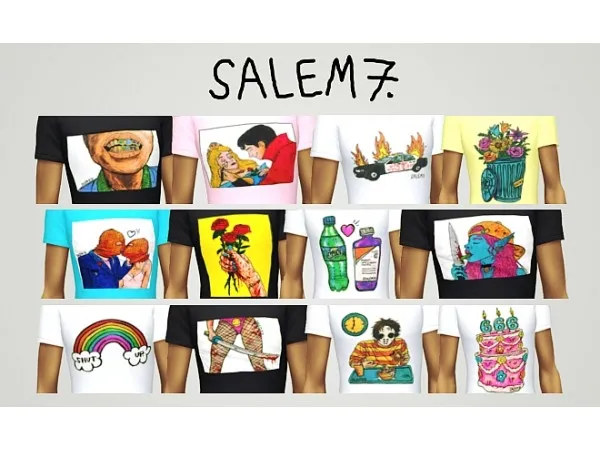 Mix Salem7 Sketchy Tank The Hundreds RIPNDIP and Thrasher - The Sims 4 Custom Content