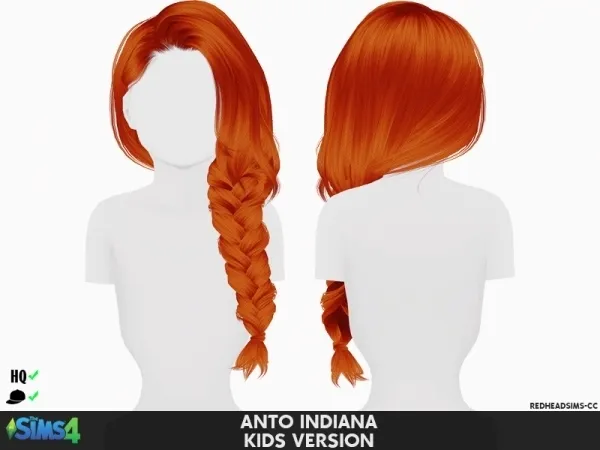 Alpha ANTO INDIANA HAIR KIDS VERSION - The Sims 4 Custom Content