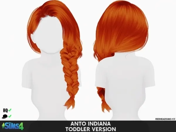 Alpha ANTO INDIANA HAIR TODDLER VERSION - The Sims 4 Custom Content