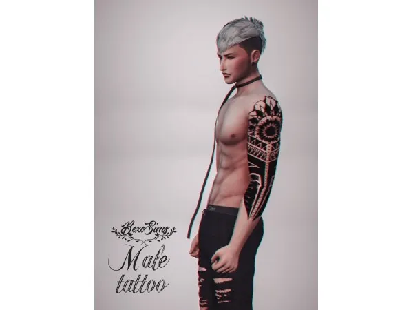 Mix ( ) Male tattoo 5 by BexoSims - The Sims 4 Custom Content