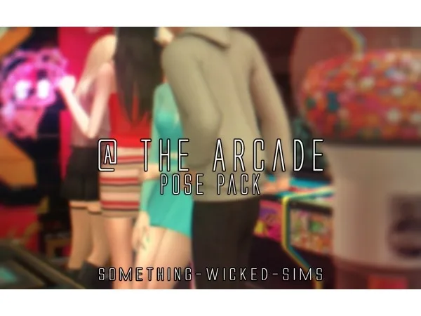 Alpha At the Arcade Poses - The Sims 4 Custom Content
