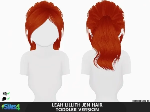 Alpha LEAH LILLITH JEN HAIR TODDLER VERSION - The Sims 4 Custom Content