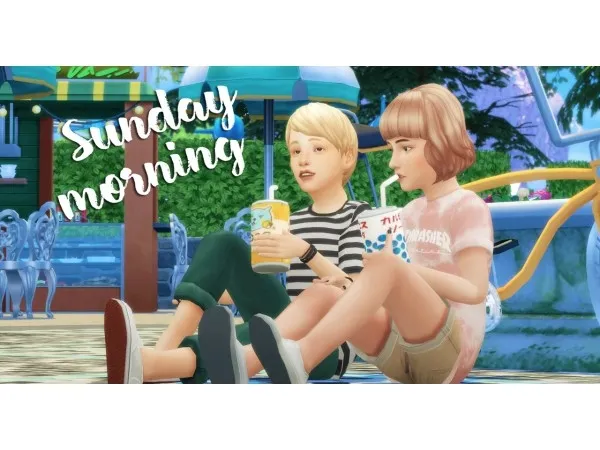 Maxis Match Sunday Morning Pose Pack - The Sims 4 Custom Content