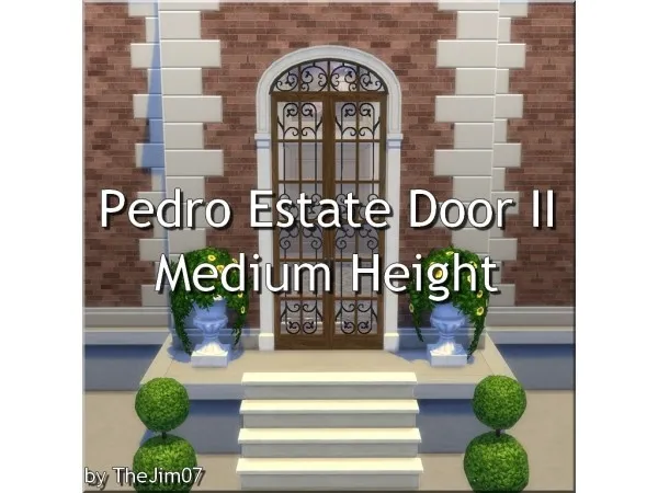 Alpha Pedro Estate Door II Medium Height - The Sims 4 Custom Content