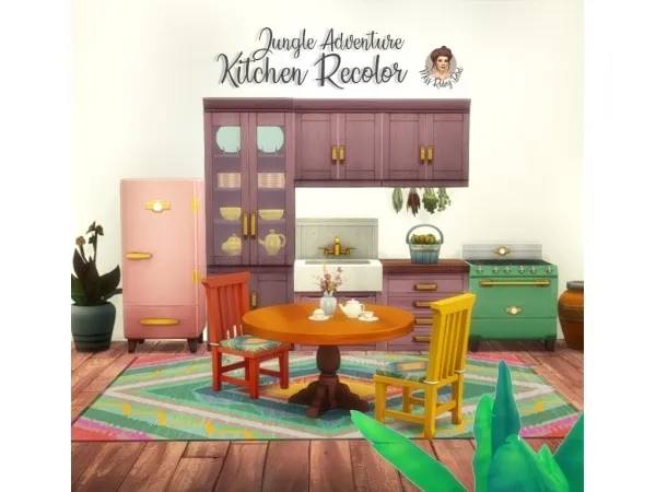 Maxis Match Jungle Adventure Kitchen Recolor - The Sims 4 Custom Content