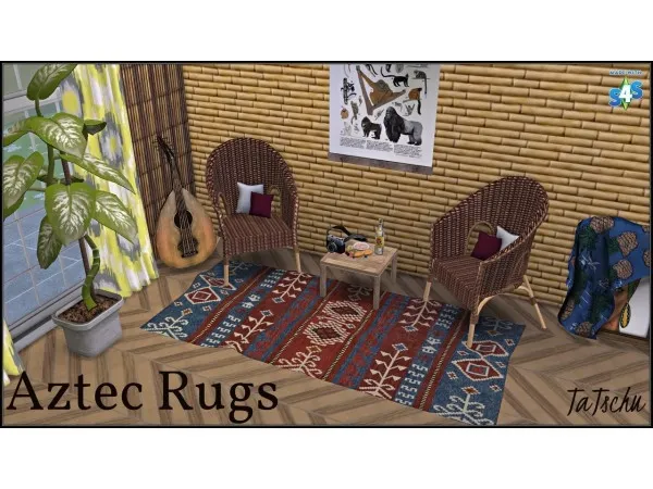 Alpha Aztec Rugs - The Sims 4 Custom Content