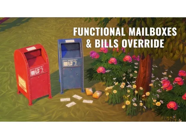 Mix Functional Mailboxes and bills override - The Sims 4 Custom Content