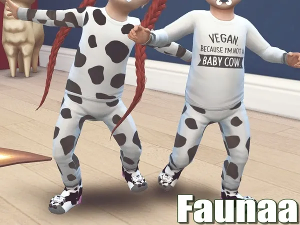 Alpha Moo Pajama Set Toddler - The Sims 4 Custom Content