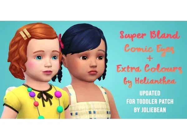 Alpha Super Bland Comic Eyes update for toddler patch - The Sims 4 Custom Content