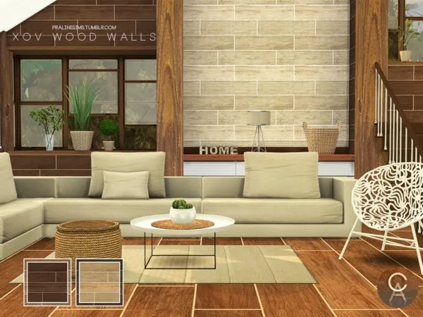 Alpha XOV Wood Walls by thesimsresource - The Sims 4 Custom Content