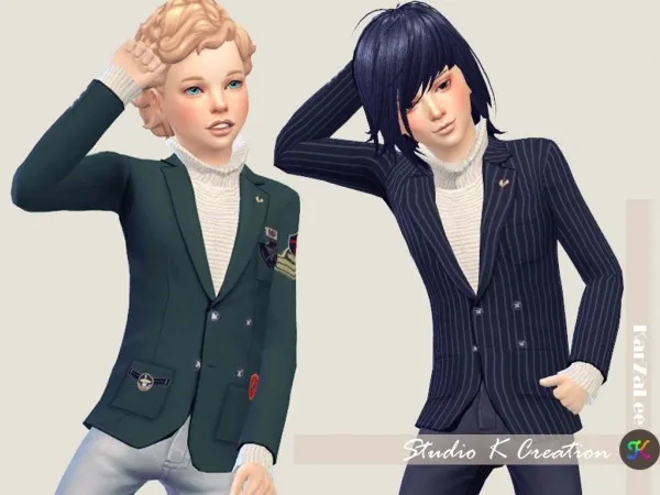Alpha Giruto 30 Blazers Suit Jackets for child(S4CC) - The Sims 4 Custom Content