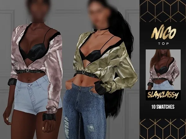 Alpha SlayClassy Nico Top by slayclassy - The Sims 4 Custom Content