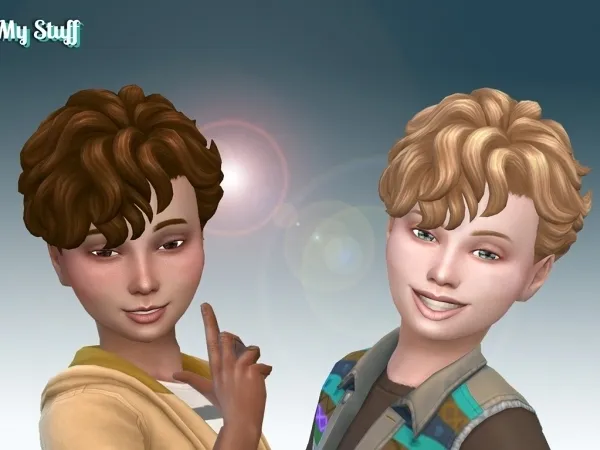 Maxis Match Mid Curly for Boys - The Sims 4 Custom Content