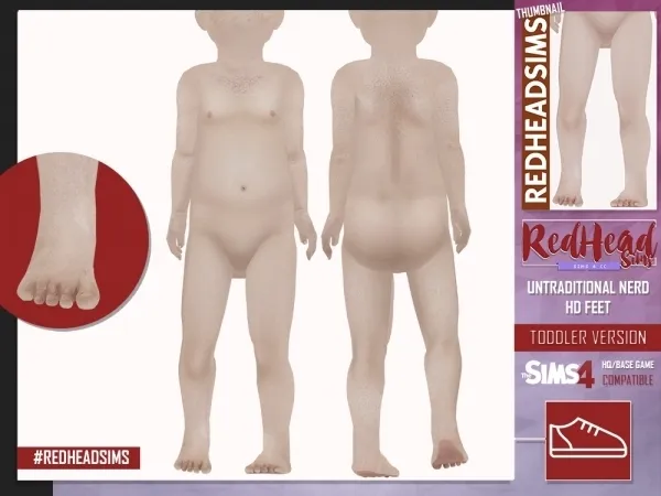 Mix UNTRADITIONAL NERD HD FEET TODDLER VERSION - The Sims 4 Custom Content