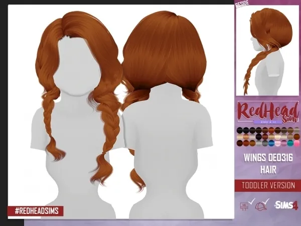 Alpha WINGS OE0316 HAIR TODDLER VERSION - The Sims 4 Custom Content