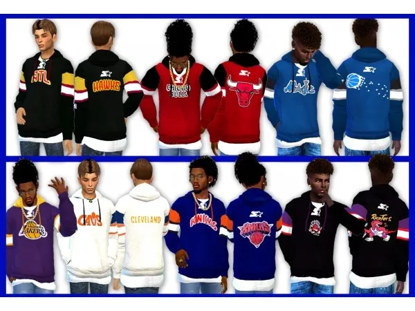Alpha Recolors In Retro NBA style - The Sims 4 Custom Content