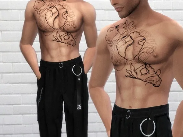 Mix FATE TATTOO MALE - The Sims 4 Custom Content