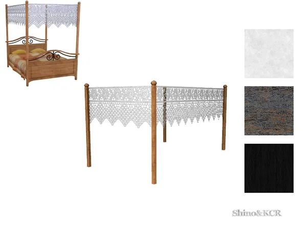 Country Kids Canopy Double Bed - The Sims 4 Custom Content