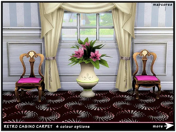 Alpha Retro Casino Carpet_marcorse - The Sims 4 Custom Content