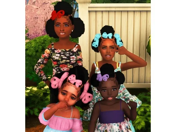 Alpha Ebonix Kiddie Hair Pack - The Sims 4 Custom Content