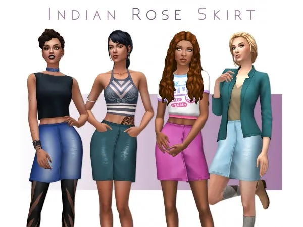 Maxis Match Indian Rose Skirt - The Sims 4 Custom Content