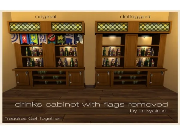 Alpha Drinks Cabinet From Get Together Deflagged - The Sims 4 Custom Content