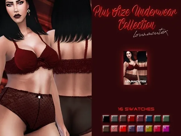 Alpha Plus Size Underwear Collection Lounacutex - The Sims 4 Custom Content