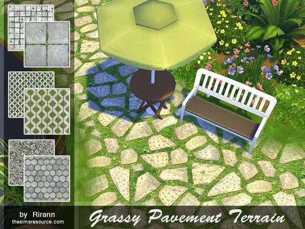 Alpha Grassy Pavement Terrain Paints - The Sims 4 Custom Content