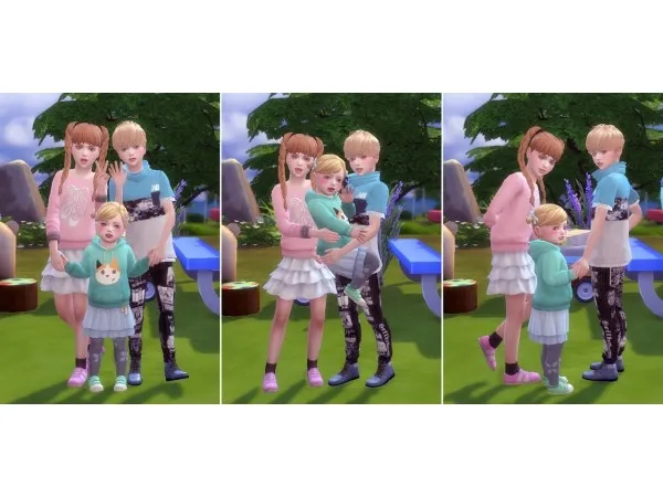 Maxis Match Siblings Pose Pack - The Sims 4 Custom Content