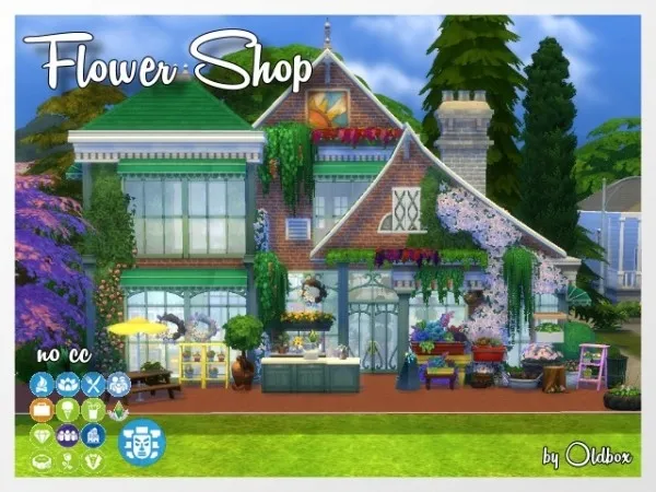 Alpha Flower Shop No - The Sims 4 Custom Content