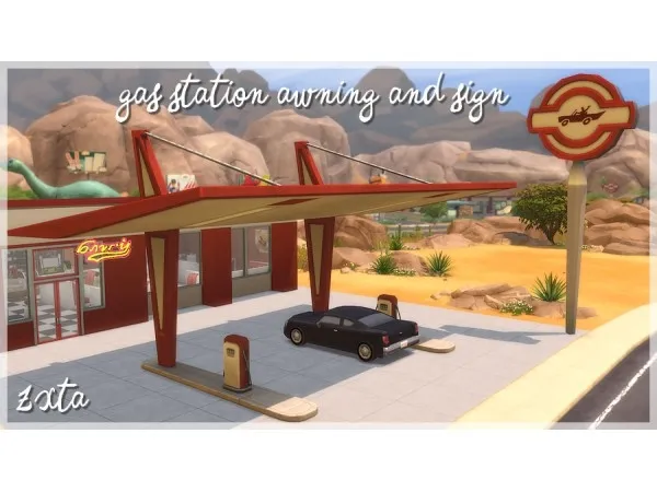 Alpha Gas Station Set - The Sims 4 Custom Content
