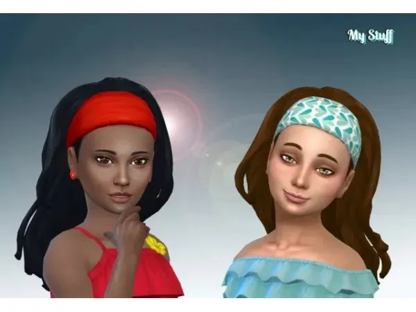 Maxis Match Long Wavy Bandana for Girls by simsfinds - The Sims 4 Custom Content