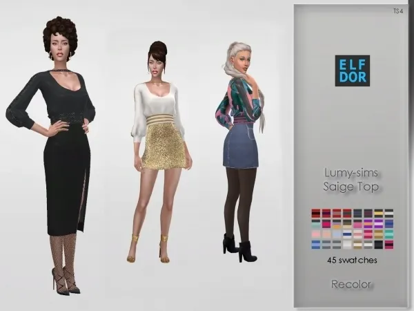 Alpha Lumy sims Saige Top by simsfinds - The Sims 4 Custom Content
